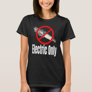 T-shirt Véhicules électriques avec bougie d'allumage barré