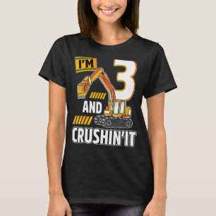 T-shirt Véhicules vieux de 3 ans Construction Excavateur B