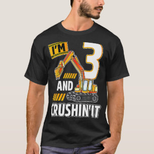 T-shirt Véhicules vieux de 3 ans Construction Excavateur B