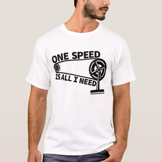 T-shirt Vélo à engrenage fixe à vitesse unique (Devant)