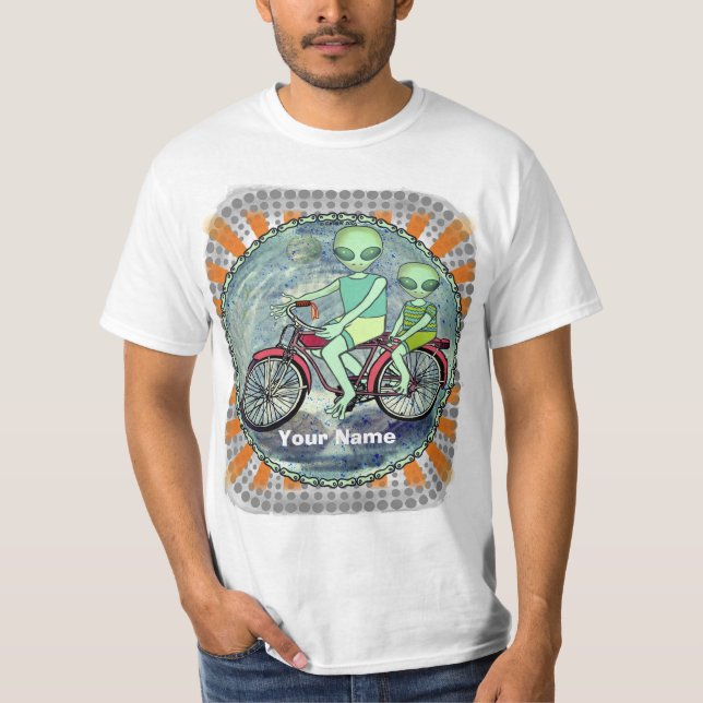 T-shirt Vélo Alien Scifi (Devant)