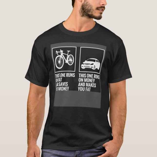 T-shirt Vélo Ce Vélo Courez Sur Graisse Et Vous Économise  (Devant)