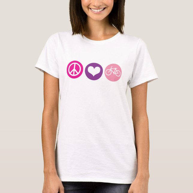 T-shirt Vélo d'amour de paix, pallette 4 de couleur (Devant)