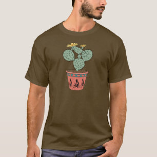T-shirt Vélo de cactus de poire dans le pot avec Kokopelli