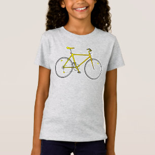 T-Shirt Vélo de course Jaune Gravel Vélo Cartoon Roues