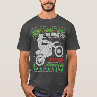 T-shirt Vélo de nuit motocross laid Noël Quel plaisir C'es