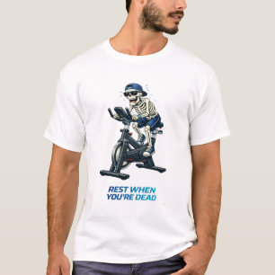 T-shirt Vélo de spinning squelette Design de fitness drôle