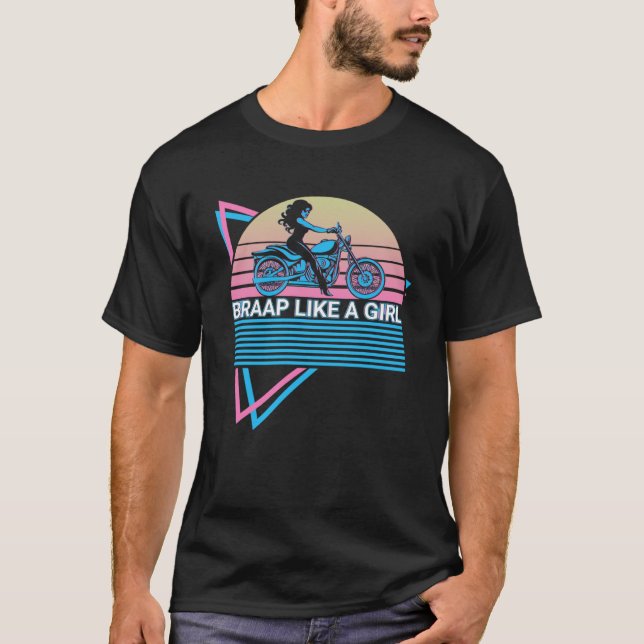 T-shirt Vélo Dirt Vélo Dirt Vélo Retro Braap Comme Un Gir (Devant)