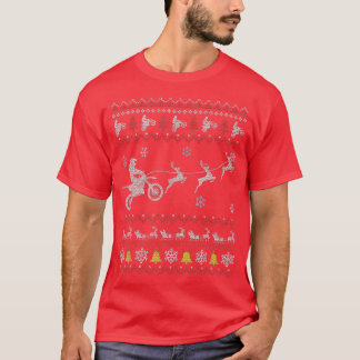 T-shirt Vélo droit Moto Pyjama Vélo de Noël moche