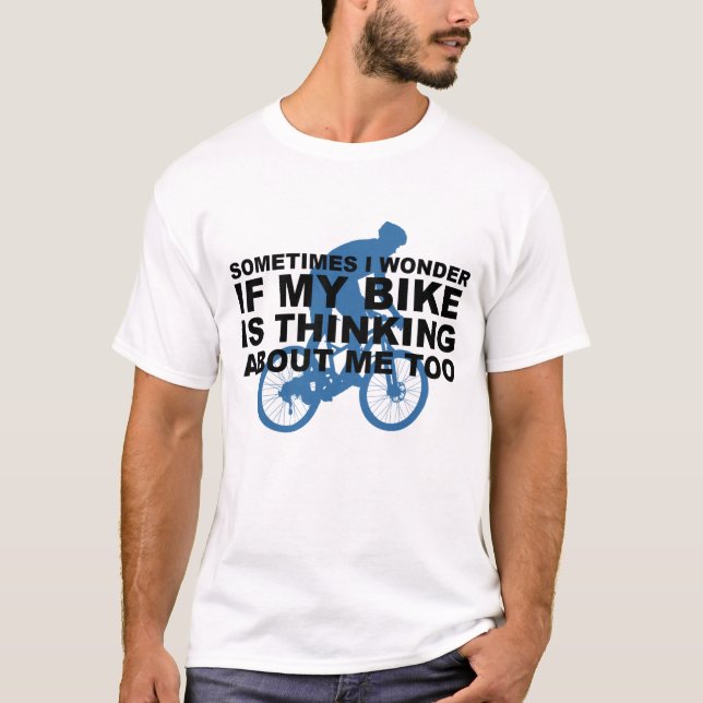 T-shirt Vélo drôle pensant au noir bleu de citation (Devant)