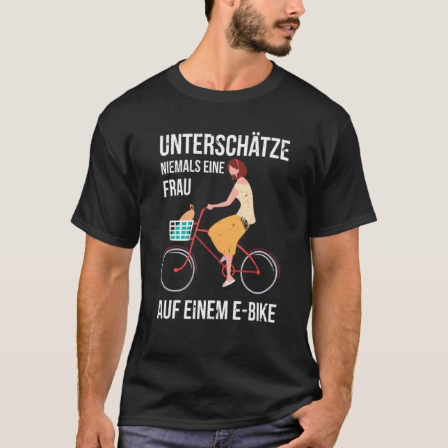 T-shirt Vélo Ebike Bicyclette Pensioner Bicyclette Motif E (Devant)