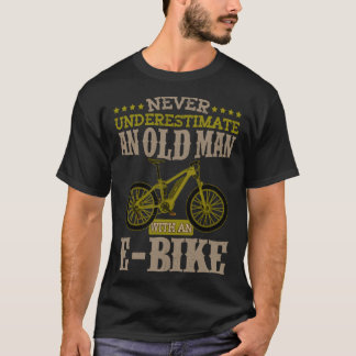 T-shirt Vélo Électrique Vieux Homme Avec Un Vélo E