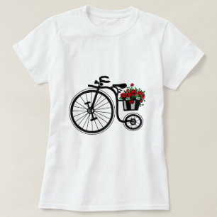T-shirt Vélo Fleurs Romantique - Peinture