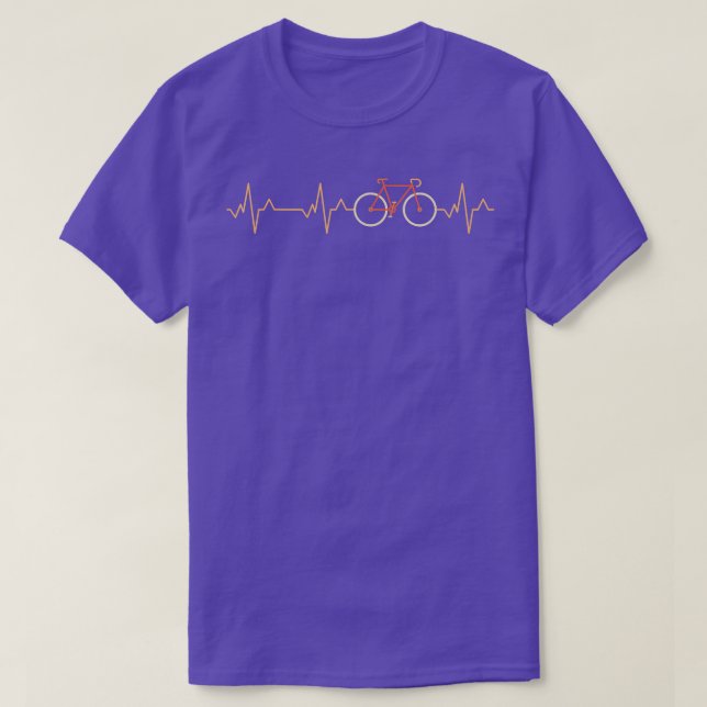 T-shirt Vélo Heartbeat ECG Bicycle Heart Beat Pulse Line B (Design devant)