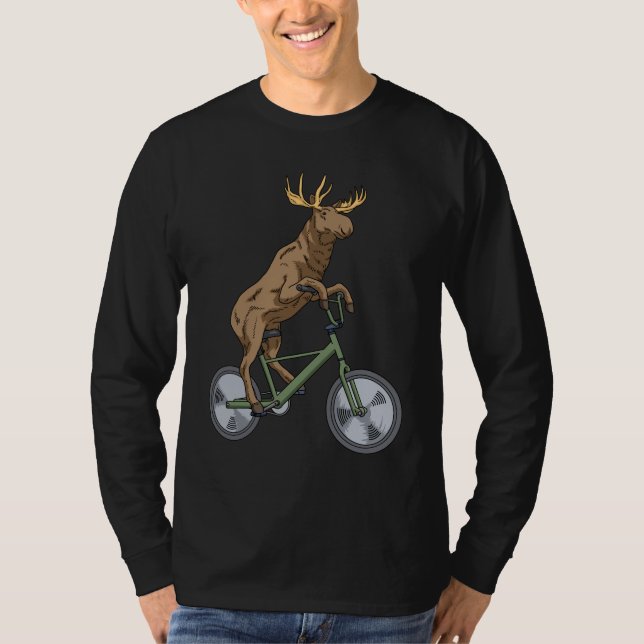 T-shirt Vélo Moose Cadeaux Hommes Femmes Moose (Devant)