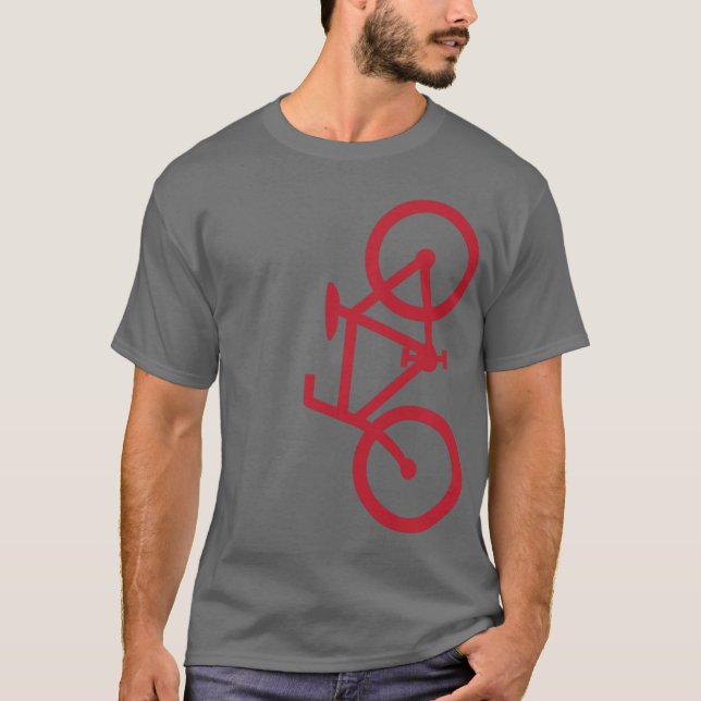 T-shirt Vélo, silhouette verticale, conception rouge (Devant)