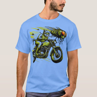 T-shirt Vélo Tabby Chat équitation Chopper Motorcycle Cica