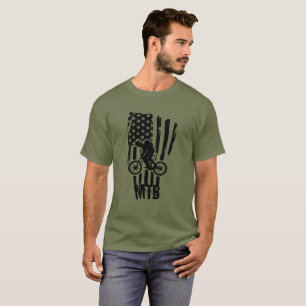 T-shirt Vélo tout terrain drapeau américain Mtb patriotiqu
