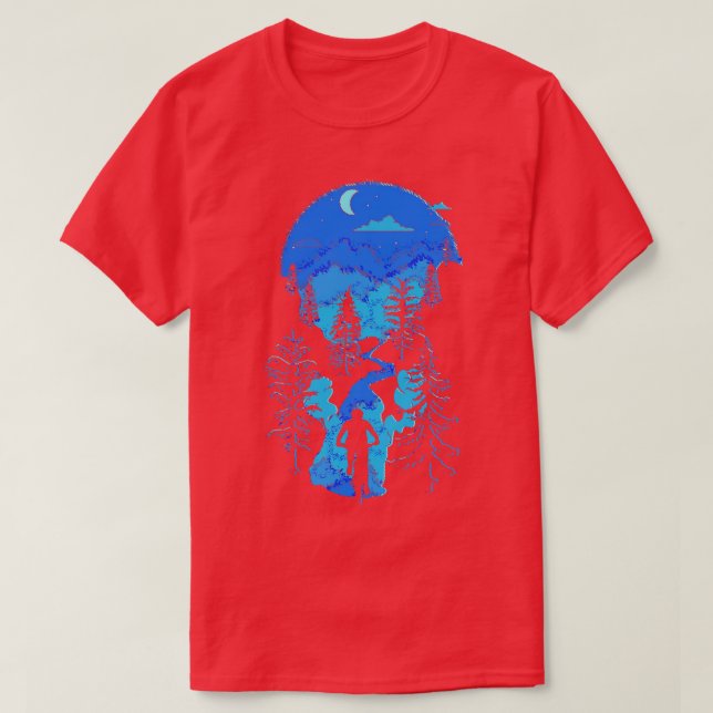 T-shirt Vélo VTT Lune Bliss Trail Rider Silhou (Design devant)