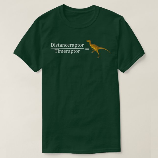 T-shirt Velociraptor Math Funny Dinosaur Velocity Formule  (Design devant)