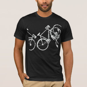 T-shirt Vélos blancs . vélo inspiré noir