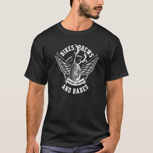 T-shirt Vélos Classiques Brews Et Baby Motorcycle Parc (Devant)
