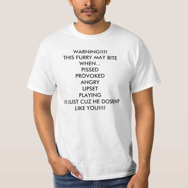 T-shirt Velu peut mordre la chemise (Devant)