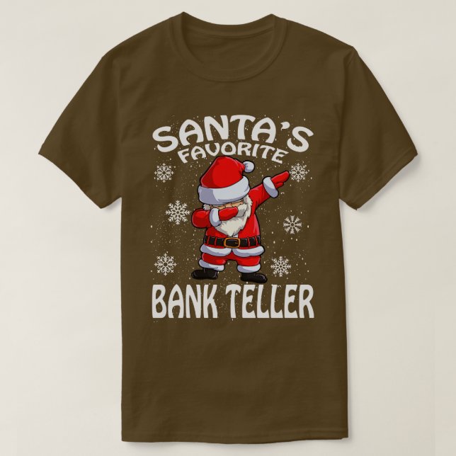 T-shirt Vendeur de banque préférée Santas Noël 1 (Design devant)