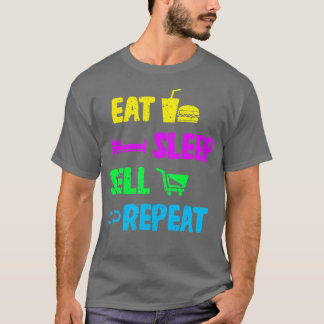 T-shirt Vendeur Mangez le sommeil Vendre répéter