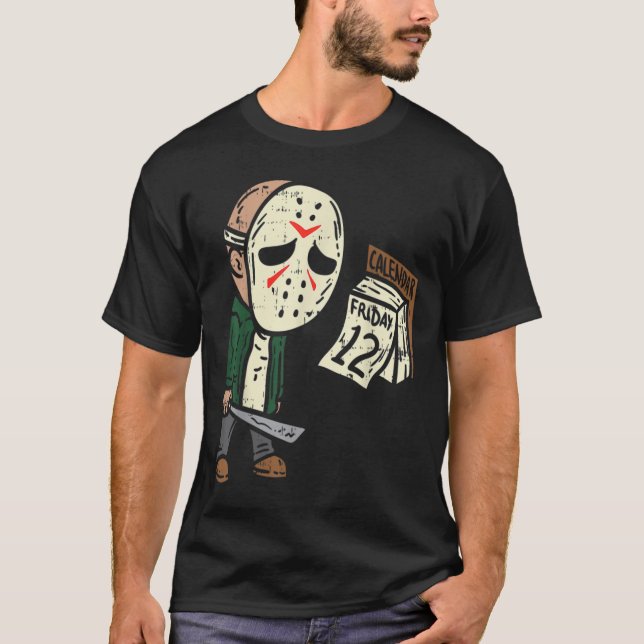 T-shirt Vendredi 13e Drôle Halloween Horror Movie Humour P (Devant)