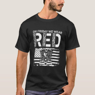 T-shirt Vendredi Nous Portons Le Drapeau Red Us