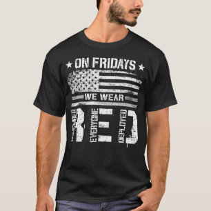 T-shirt Vendredi, Nous Portons Le Drapeau Rouge Américain