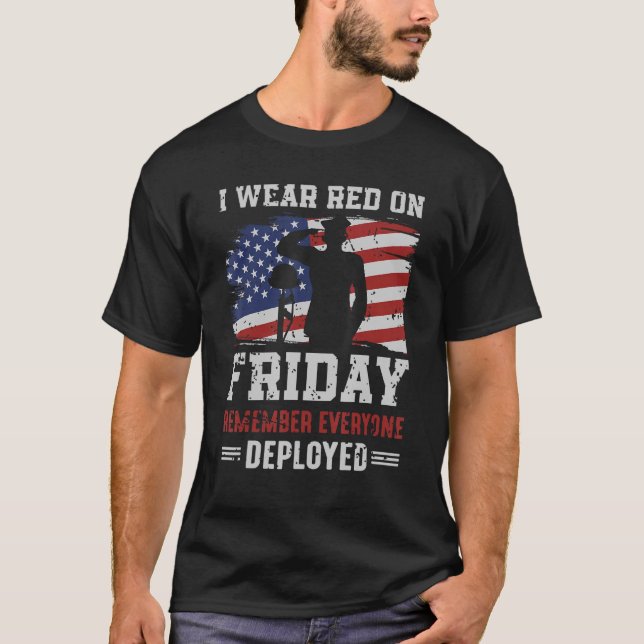 T-shirt Vendredi Nous Portons Rouge Souvenez-vous de tous  (Devant)