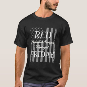 T-shirt Vendredi rouge, n'oublions personne de déployé