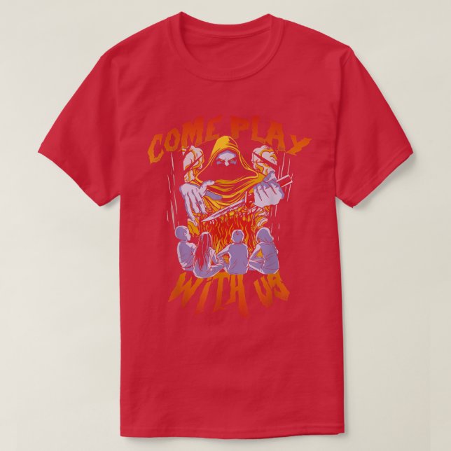 T-shirt Venez jouer avec nous Haunted Bewitch House Crew - (Design devant)