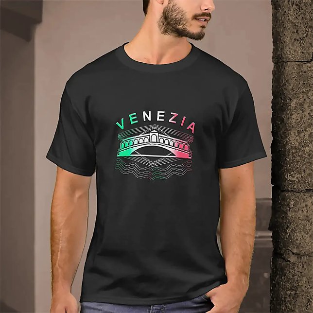 T-shirt Venezia Rialto Bold Lines Mens Basic Dark (Créateur téléchargé)
