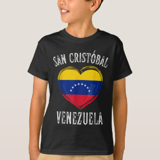 T-shirt Venezuela Drapeau Coeur San Cristobal Ville