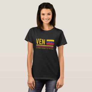 T-shirt Venezuela Drapeau et code ISO Alpha 3 Design T-shi