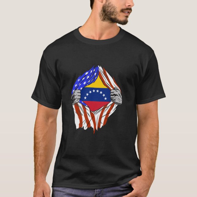 T-shirt Venezuela Drapeau vénézuélien Fierté USA Venezuela (Devant)