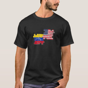 T-shirt Venezuela USA Drapeau américain Vénézuélien