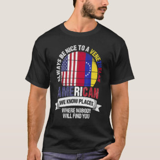 T-shirt Vénézuélien Américain Nous Connaissons Des Endroit