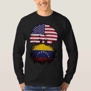 T-shirt Vénézuélienne Américaine Etats-Unis drapeau des ra