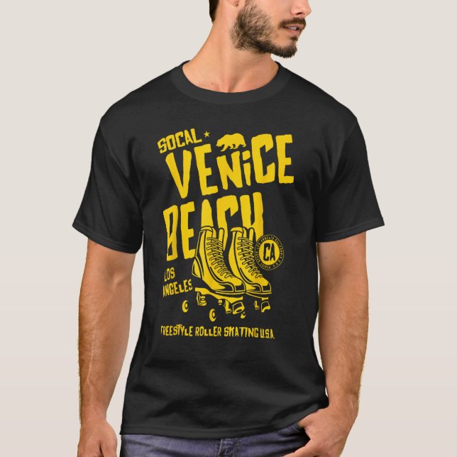 T-shirt Venice Beach California Retro Roller Skate 8 (Devant)