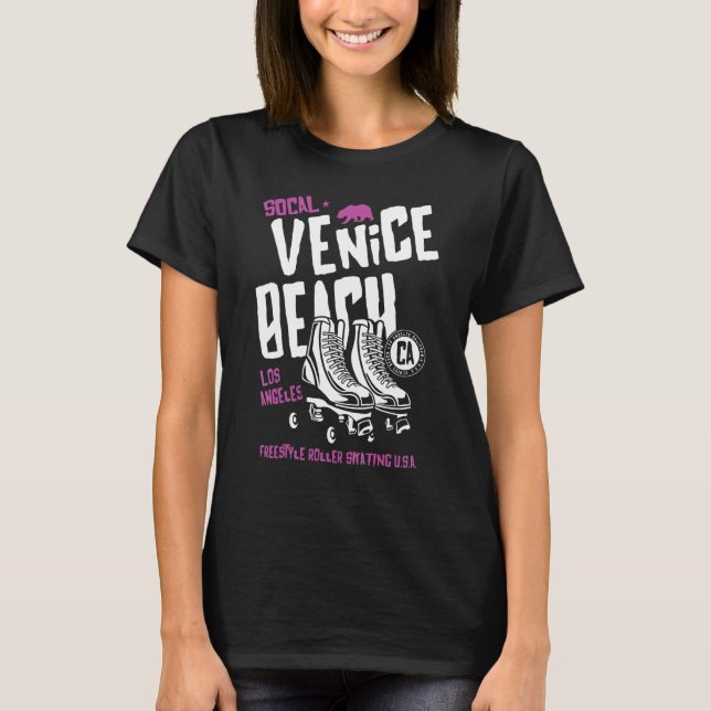T-shirt Venice Beach California Retro Roller Skate 9 (Devant)