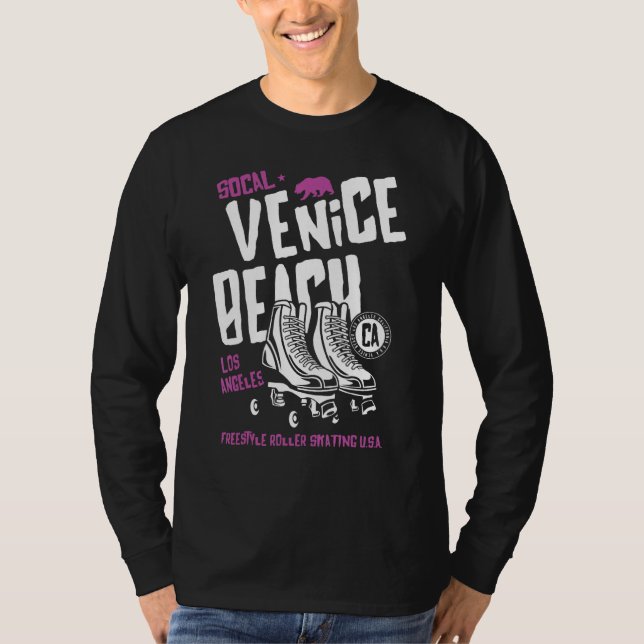 T-shirt Venice Beach California Retro Roller Skate 9 (Devant)