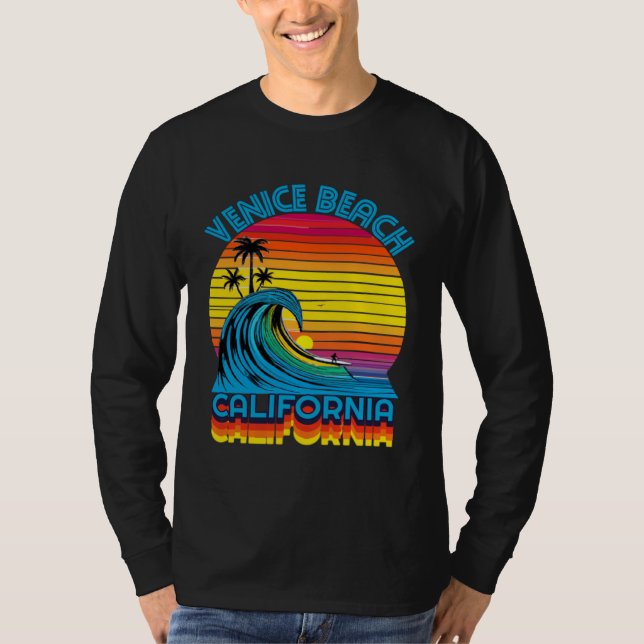 T-shirt Venice Beach Retro Throwback Surf & Beach Souvenir (Devant)