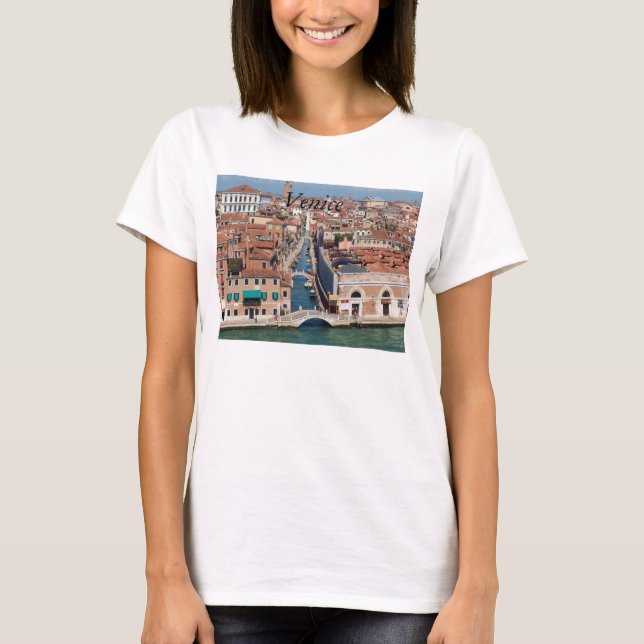 T-shirt Venise imprimée sur la chemise féminine, photograp (Devant)