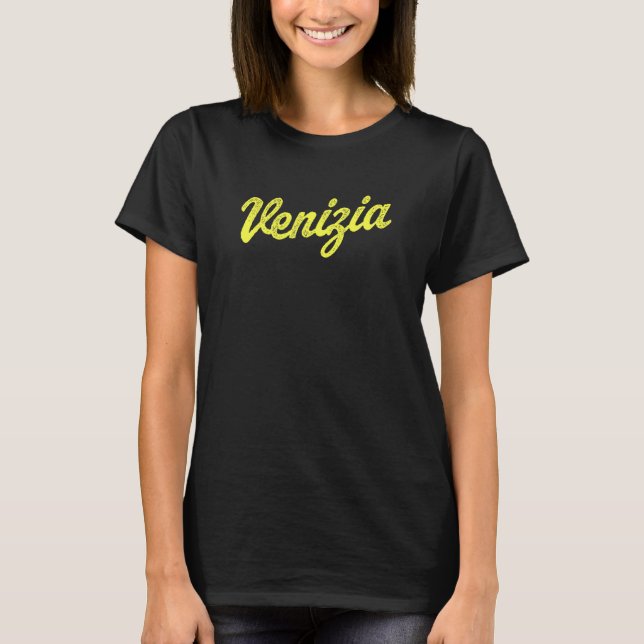 T-shirt Venizia Italia Retro Script Venice Italy boys girl (Devant)