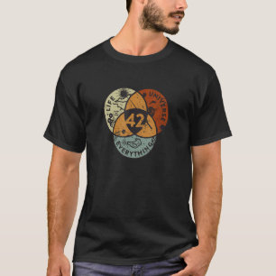 T-shirt Vénn Diagramme Vie L'Univers Et Tout - 42