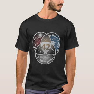 T-shirt Vénn Diagramme Vie L'Univers Et Tout 42 L